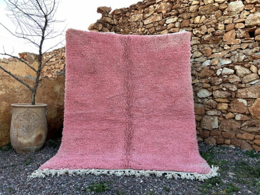 Bellissimo tappeto rosa fatto a mano, 200 cm x 300 cm