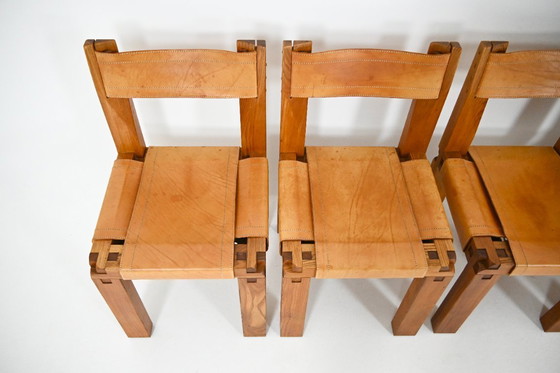 Image 1 of Eetkamerstoelen "S11" van Pierre Chapo, 1966, set van 6