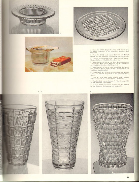 Image 1 of Mid-Century Clear Pressed Glass Vase by Jan Schmid, Rosice / 1961