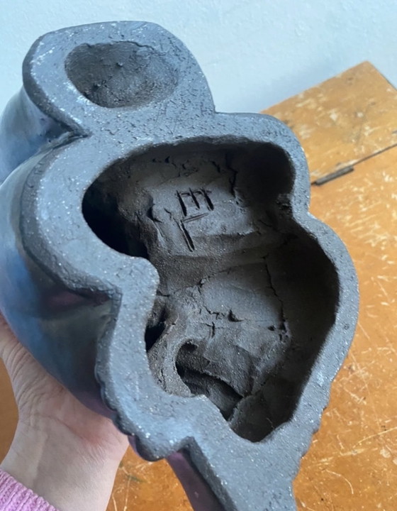 Image 1 of Keramische Statue, Skulptur Sitzendes Mädchen, Emiel Laskaris