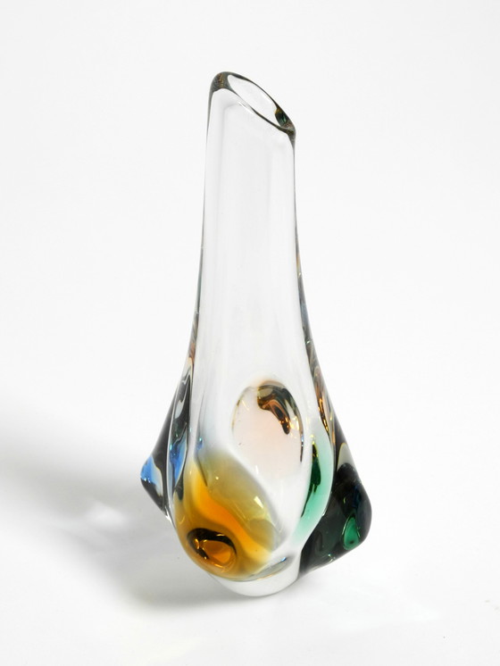 Image 1 of Two beautiful crystal glass vases from the 1960s by Miroslav Klinger for Bohemia Glass - Made in Czech