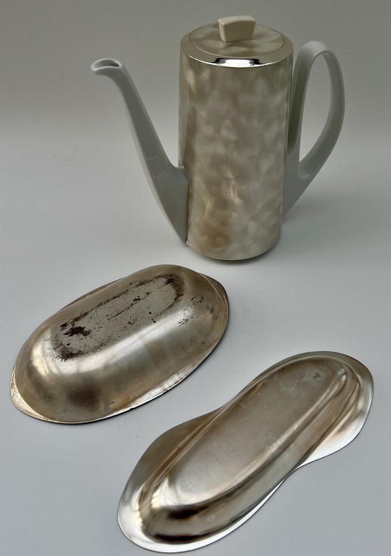 Image 1 of ✨ Vintage koffieservies – Bauscher Weiden Duitsland + 2 verzilverde sjaals