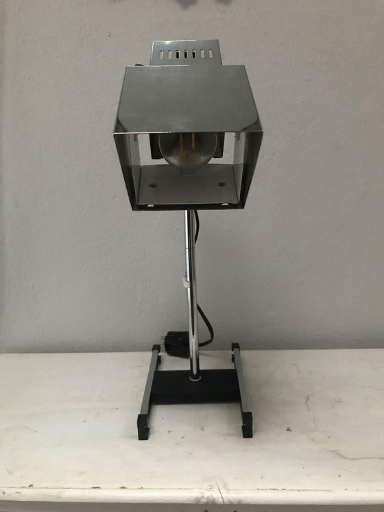 Image 1 of Chrome Cube Table Lamp by Robert Sonneman