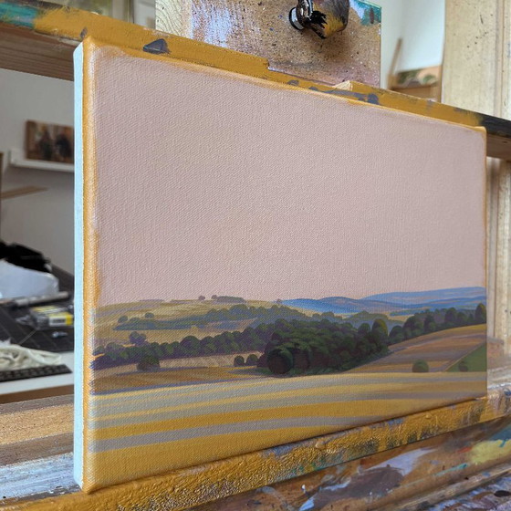 Image 1 of Green Valley, pezzo unico, dipinto, originale dipinto a mano, 30 x 20 cm, pittura acrilica su tela