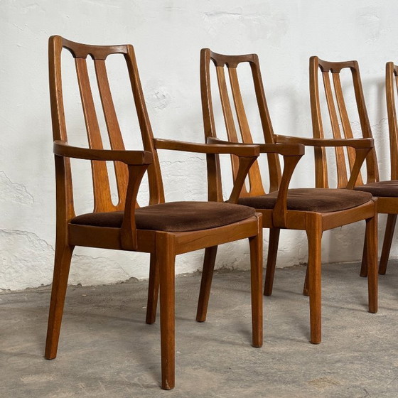 Image 1 of Set of 6 Nathan Dining Chairs with Armchairs, 1970