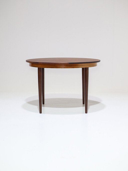 Extendable round dining table Skovmand & Andersen rosewood vintage