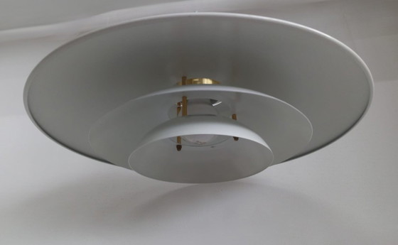 Image 1 of Plafonnier scandinave en métal, lampe en forme de bol/lampe annulaire, années 70/80