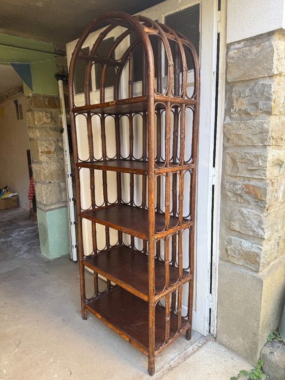 Image 1 of Vintage rattan freestanding shelf