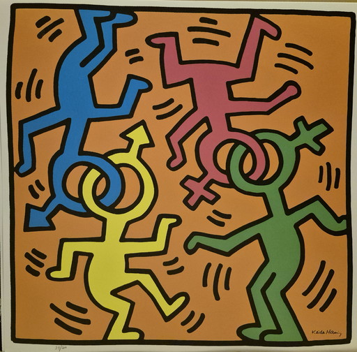 Keith Haring "Tanz 1991" 90x90 cm