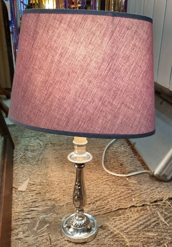 Image 1 of Lampe Métal Argenté 1930