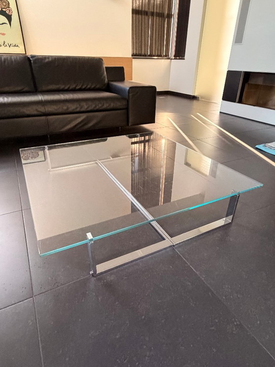 Height-adjustable glass Coffee table with metal frame, COR Alto T9110, Transparent, Modern (photo 2 of 5)
