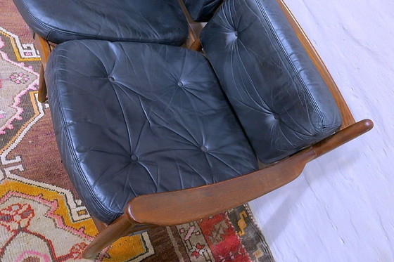 Image 1 of Cadett 3-Sitzer-Sofa aus Teakholz und Leder von Eric Merthen, Schweden, 1960er Jahre