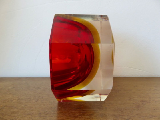 Image 1 of Octagonal Sommerso Murano ashtray, designed by Flavio Poli, 1970s