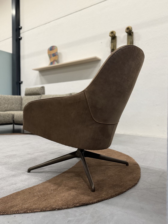 Image 1 of Leolux Lanah Draai Fauteuil Danza Leer Bruin