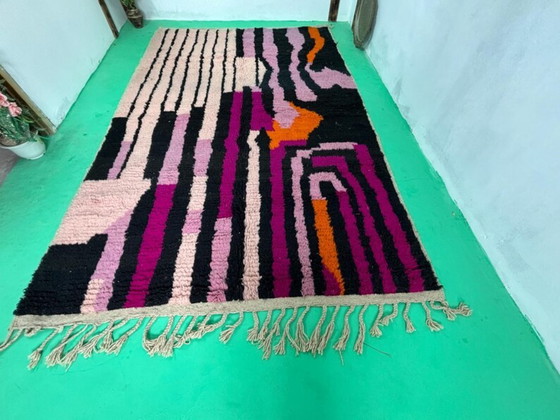Image 1 of Handmade Moroccan decorated rug 250cm x 150cm