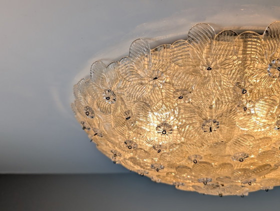 Barovier & Toso Murano Goldstaubglas Blumen Deckenleuchte, 1960er – Deckenleuchten (photo 5 of 10)