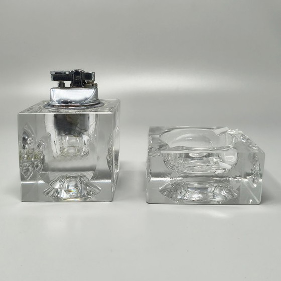 Image 1 of Raucher-Set aus italienischem Kristallglas aus den 1970er Jahren von Antonio Imperatore.