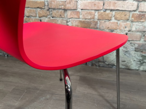 Fritz Hansen Vlinder, Pink | Arne Jacobsen, Dining chairs, Plastic, Chrome, Red, Mid Century Modern (photo 14 of 15)
