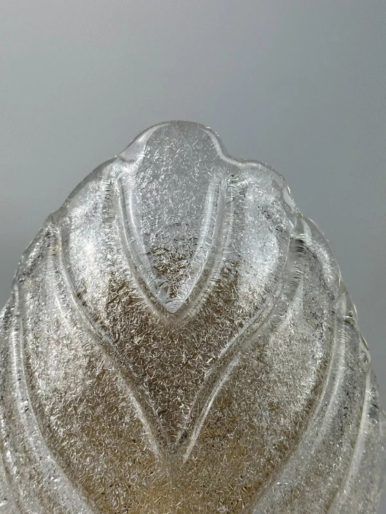 Image 1 of 60's 70's Lampe Lampe murale Glass Brass Blatt Space Age Design