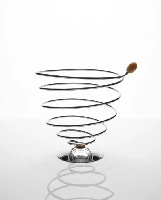 Vintage spiral fruit bowl "Flashdue Italy" - 1980s - Italian design – Metal (photo 8 of 8)