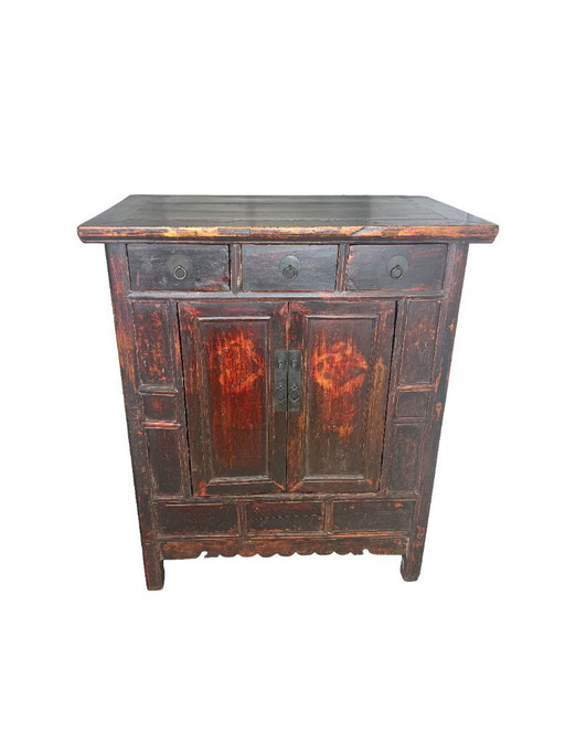 Antique Chinese Elm Cabinet – Late Qing Dynasty Style 19th Century – kasten, Metal, Wood (photo 2 of 10)