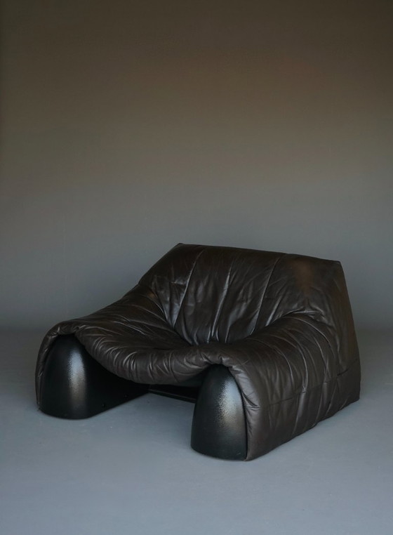 Image 1 of Amak Lounge Chair aus braunem Leder von Annie Hieronimus für Cinna, 1980er Jahre