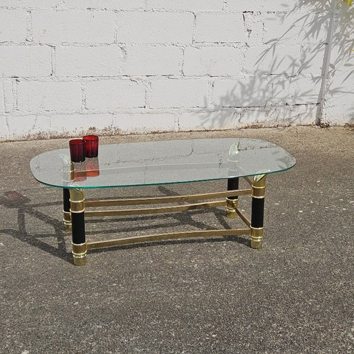 Italian Faux Tusk Glass Coffee Table Tommaso Barbi Style 80s