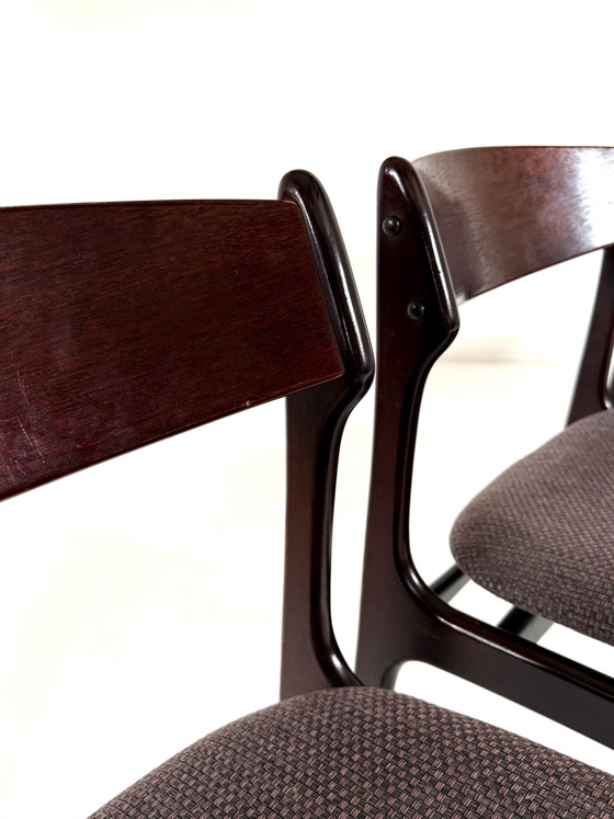 6 chaises de salle à manger vintage, Erik Buch ‘70 – Wood, Textile (photo 7 of 15)