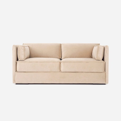 Sofa HAGA beige Velours, skandinavisches Design