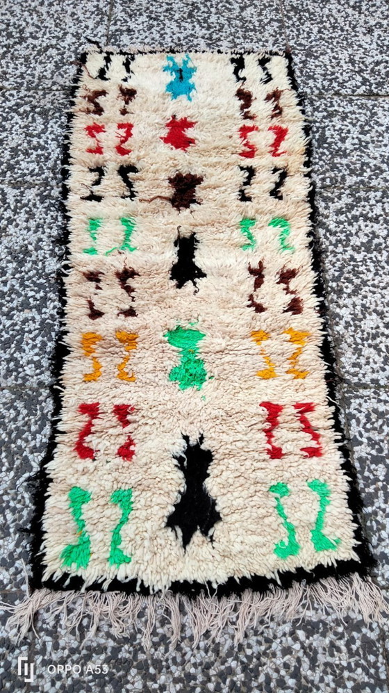 Image 1 of Handgeknüpfter Berberwollteppich, 159 x 62 cm