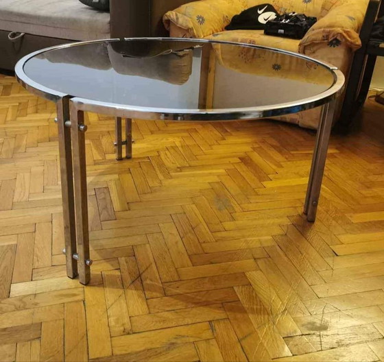 Mid-Century Buisvormige Chromen Salontafel, jaren 60 – Koffietafelboeken, Chroom, Mid Century Modern (photo 2 of 5)