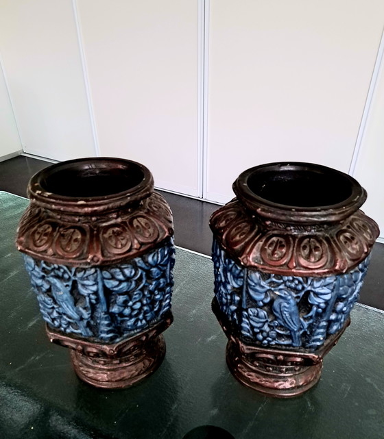 Image 1 of Set di 2 vasi in pietra di metà secolo