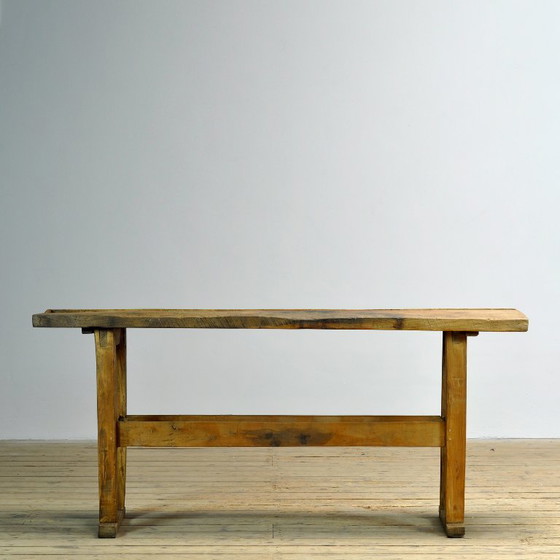 Table de travail en chêne, vers 1920 – Iron, Wood (photo 2 of 13)