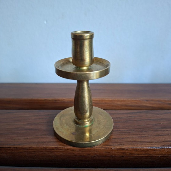 Vintage Brass Candle Holders Mid Century Scandinavian Design. 7 pieces (photo 5 of 8)