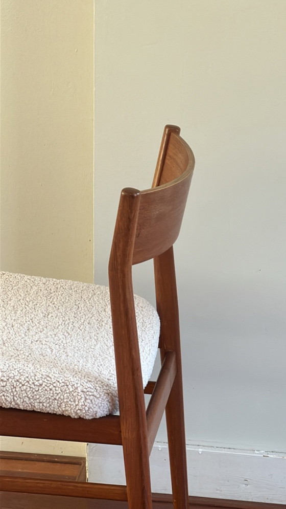 Image 1 of 4x vintage teak teddy chairs