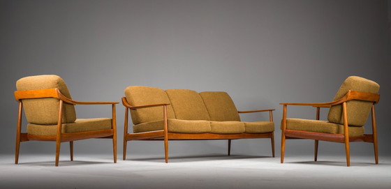Image 1 of Mid-Century Lounge Chairs and 3-Seater Sofa by Walter Knoll Antimott, 1960s, Set of 3