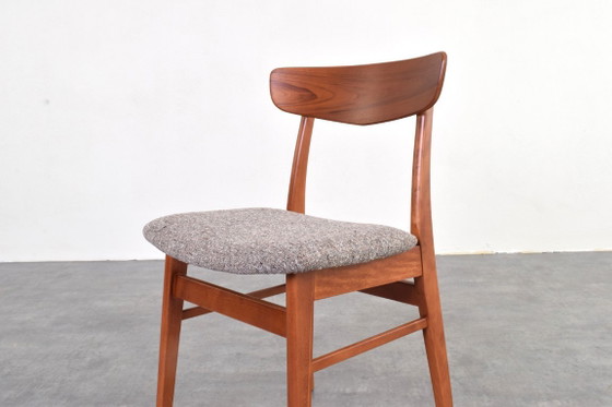 Mid-Century dänische Teak- & Woll-Esszimmerstühle von Farstrup, 1960er, 4er-Set – Silk, Wood (photo 10 of 12)