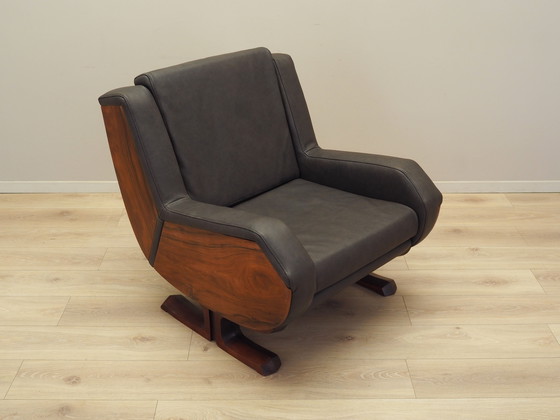 Image 1 of Leren fauteuil, Italiaans ontwerp, jaren 1970, Productie: Italië