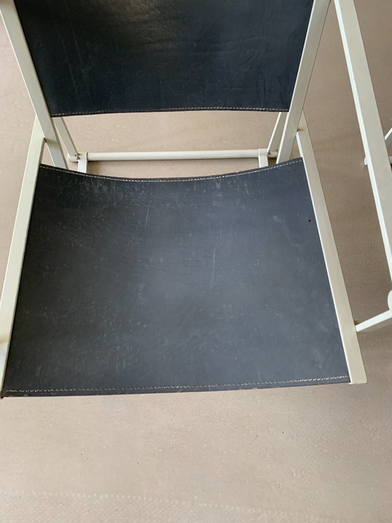 Juego de 2 sillas Cube Pastoe FM60 – Radboud van Beekum – Arnés de cuero gris – Sillones, Leather, Metal (photo 9 of 17)