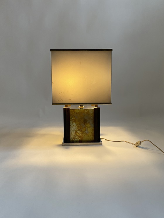 Image 1 of Grande lampe de table Romeo Rega de style Hollywood Regency en laiton et chrome