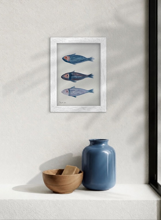 Acquerello Sardine A4 – Dipinti e disegni, Paper (photo 3 of 6)