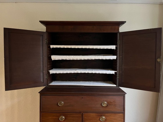 Image 1 of Mobiletto da scrittura georgiano in mogano cubano