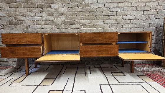 Image 1 of Vintage Scandinavian teak lowboard – Minimalist sideboard from the 60s/70s