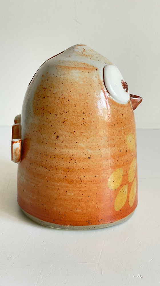 Image 1 of Tirelire Chouette en Grès Émaillé Vintage