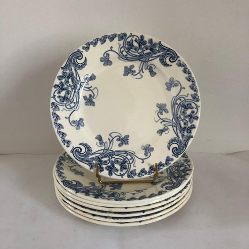 Flacher Teller aus Ironstone-Porzellan, LG Clairefontaine, Modell Violette