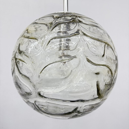 Doria leuchten glass hanging lamp , 1970s