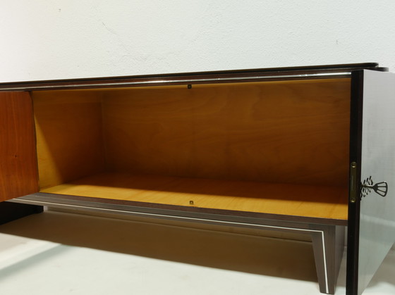 Image 1 of Vintage sideboard 60s - Lowboard walnut - Mid - Century Modern - Original Germany