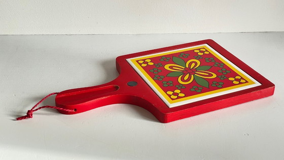 Image 1 of Vintage rode onderzetter