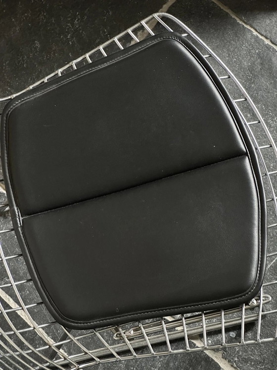 Image 1 of 2x Bertoia Silla De Comedor Con Cojin Negro, vinilo