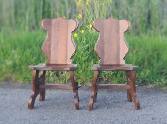 Image 1 of 2 Brutalist high chairs '60